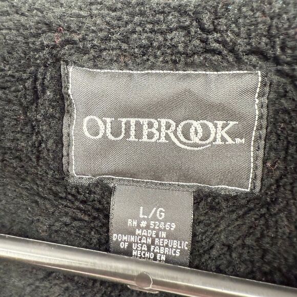 Outbrook Woman Woodsy Moose Print Fleece Button Front Coat Red‎ Sz L - Picture 10 of 12